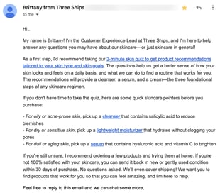 Three Ships Email Tone