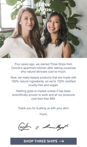 Three Ships Tone in Email