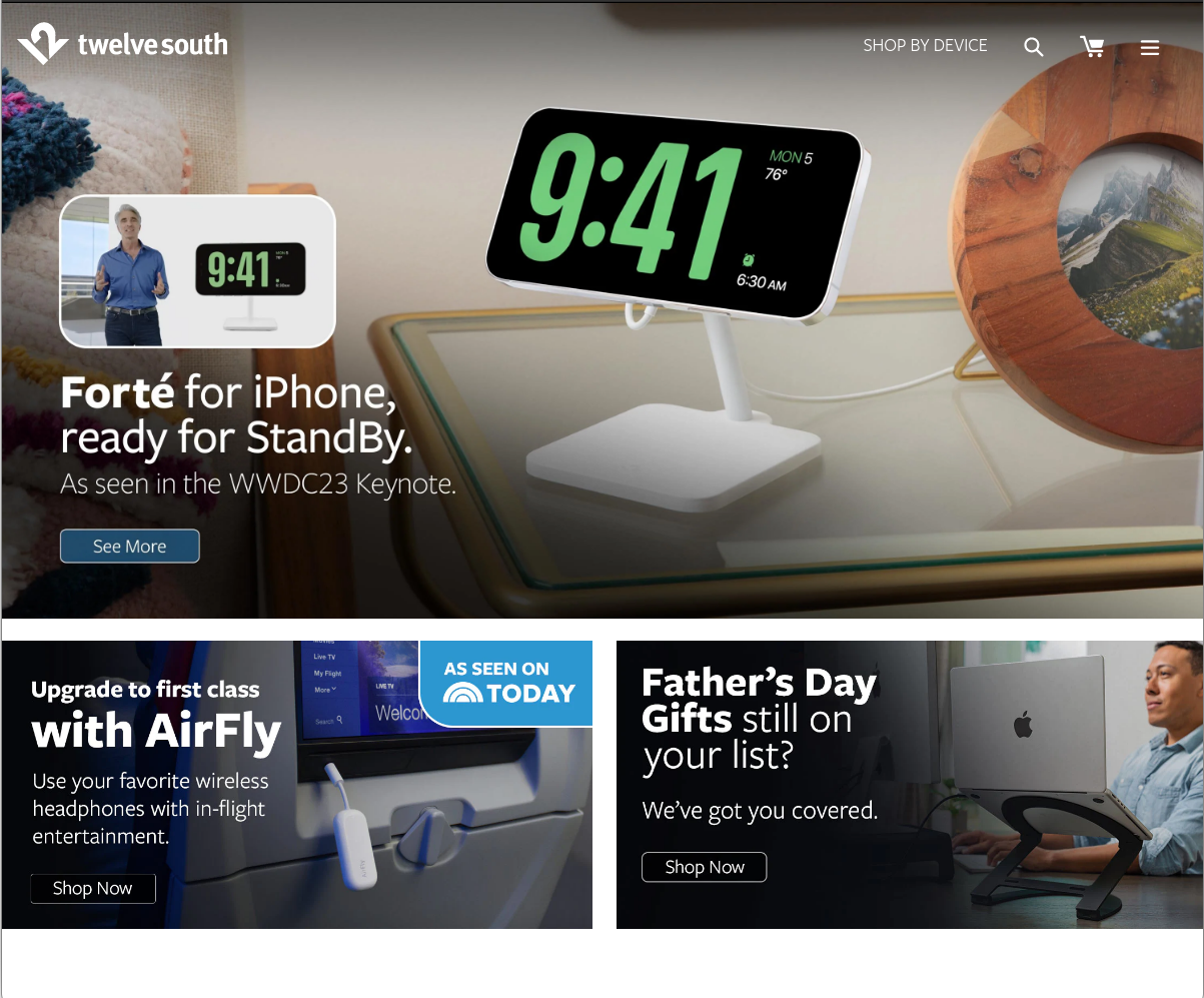 Twelve South Hero Best Ecommerce Websites