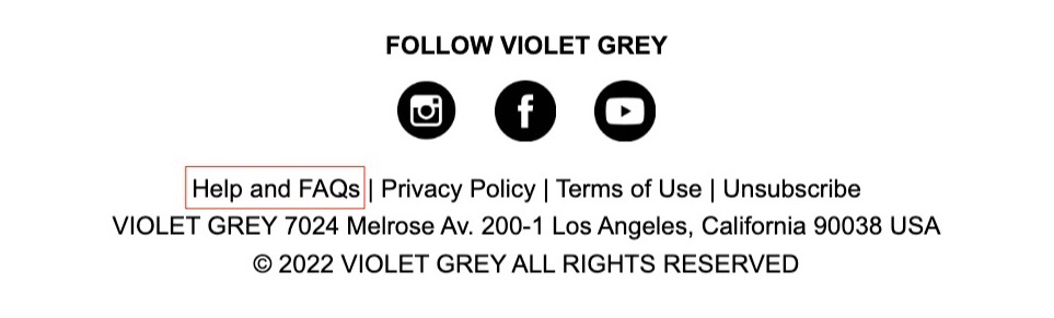 Violetgrå e-postsidfot