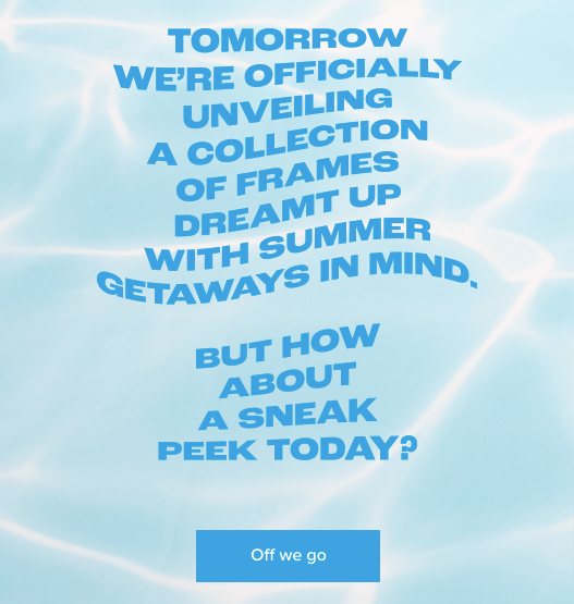 Warby Parker Vacation Vibes June Newsletter Ideas