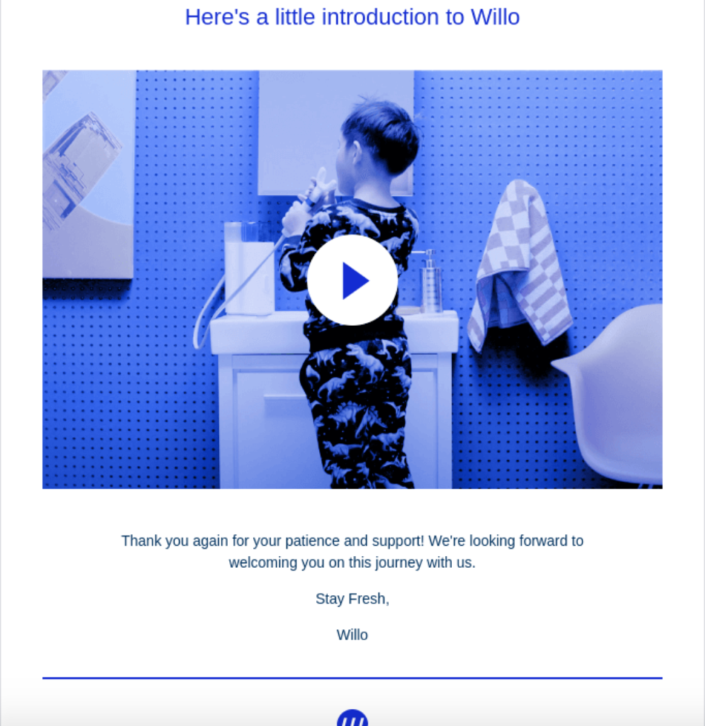 Willo Intro Product Launch Email Example