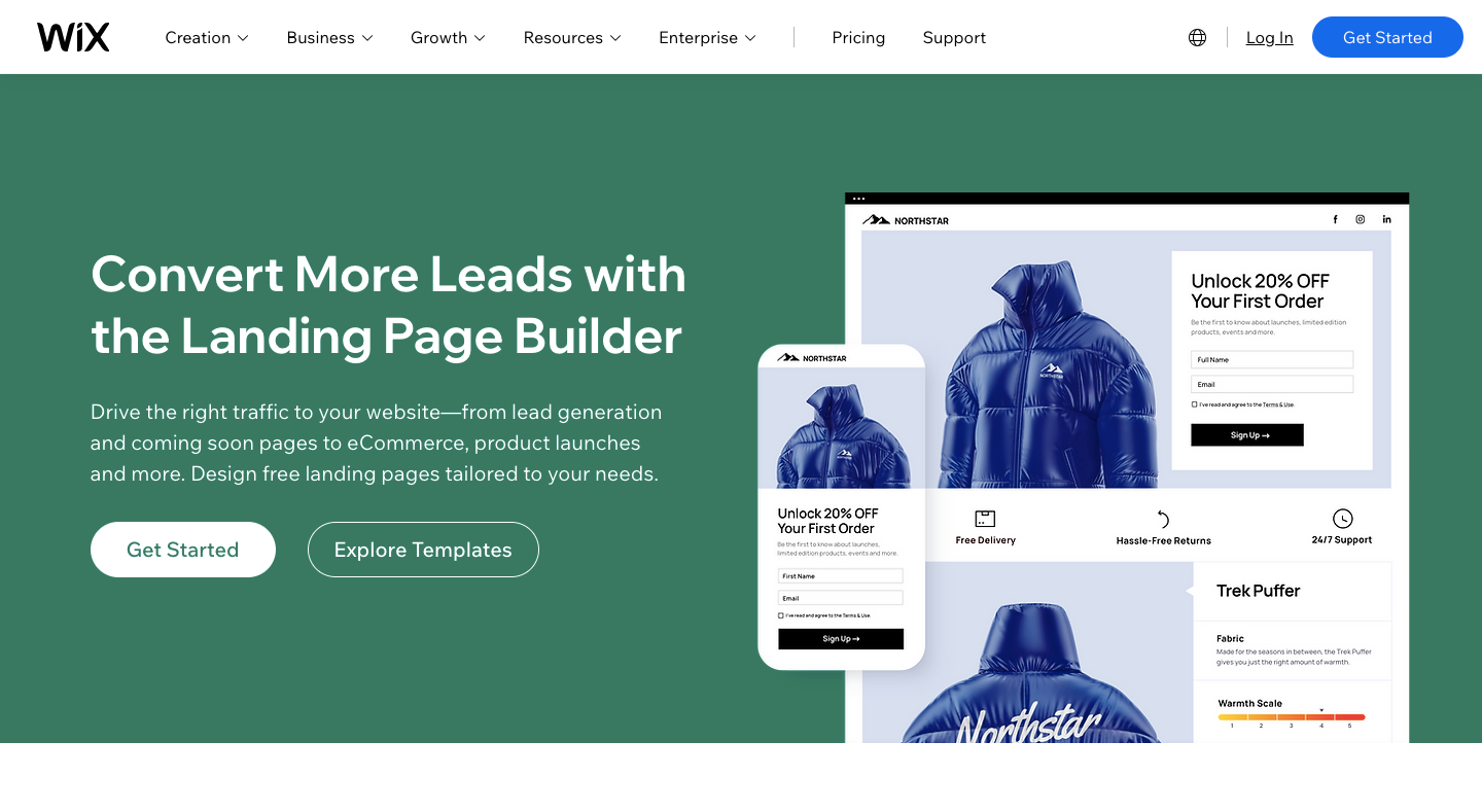 Wix Best Landing Page Builders