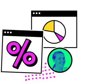 Pie chart and various growth-based imagery.