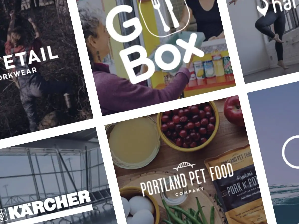 A grid of Shopify store customer logos from all different industries.