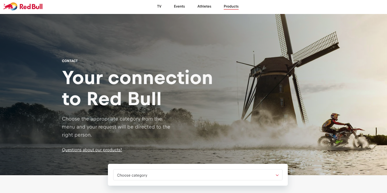 Red Bull Contact Page