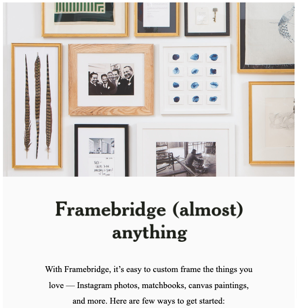 Framebridge Email Example