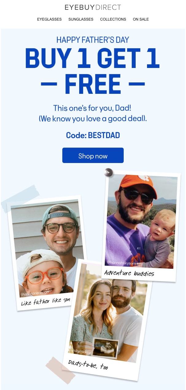 EyeBuyDirect Father's Day Email